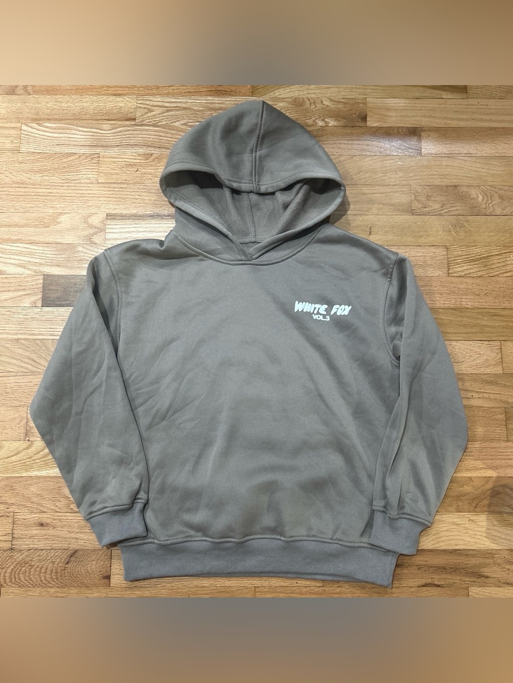 White Fox Boutique Beige Logo Hoodie
